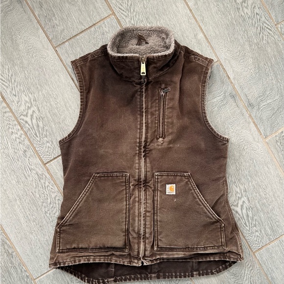 Carhartt Jackets & Coats Carhartt Sandstone Brown Sherpa Lined Vest